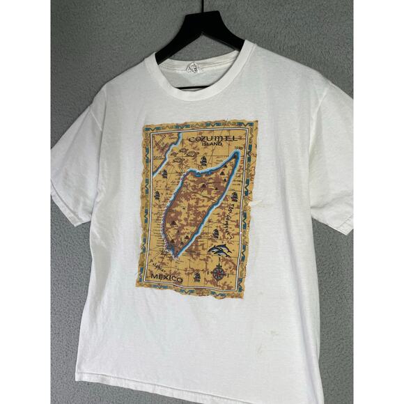 Yazbek‎ Mexico Souvenir T-Shirt Map Graphic Tee Large White Cotton - Picture 5 of 8